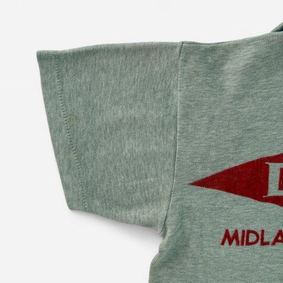 Vintage 1950s Champion Gray Polo with Red Flock Print Graphic - Picture 6 of 7